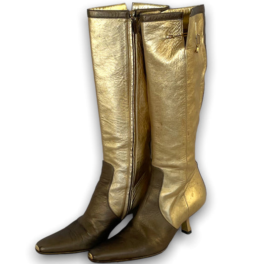 GUCCI BY TOM FORD 2000AW GOLD BOOTS