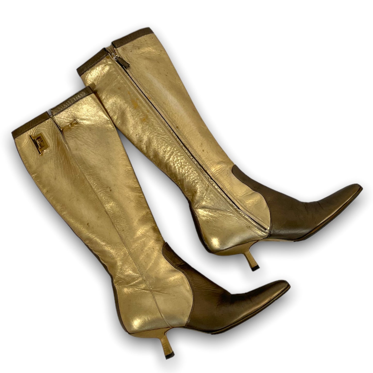 GUCCI BY TOM FORD 2000AW GOLD BOOTS