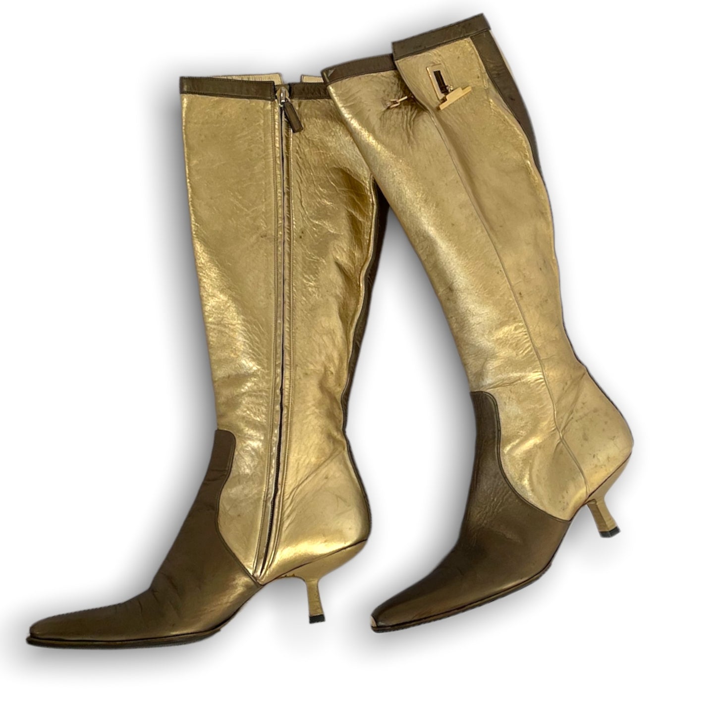 GUCCI BY TOM FORD 2000AW GOLD BOOTS