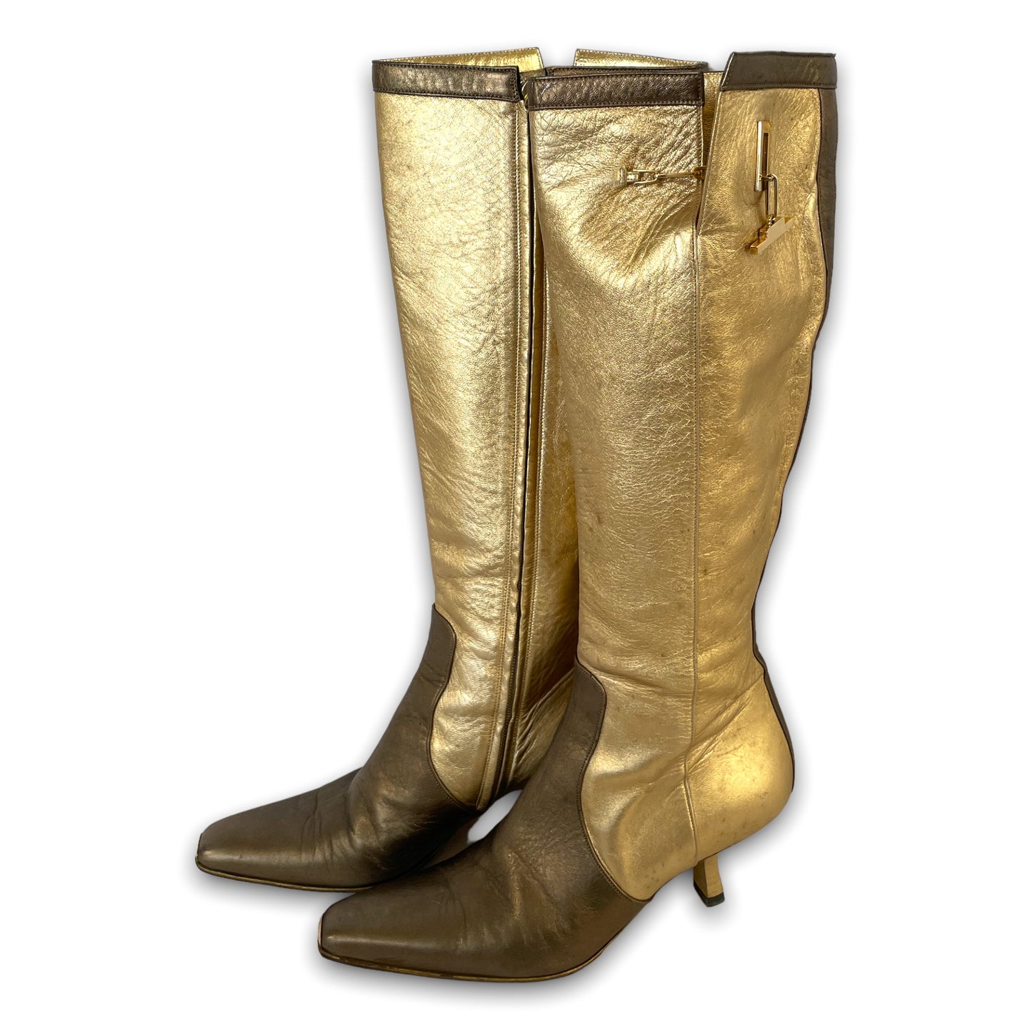 GUCCI BY TOM FORD 2000AW GOLD BOOTS