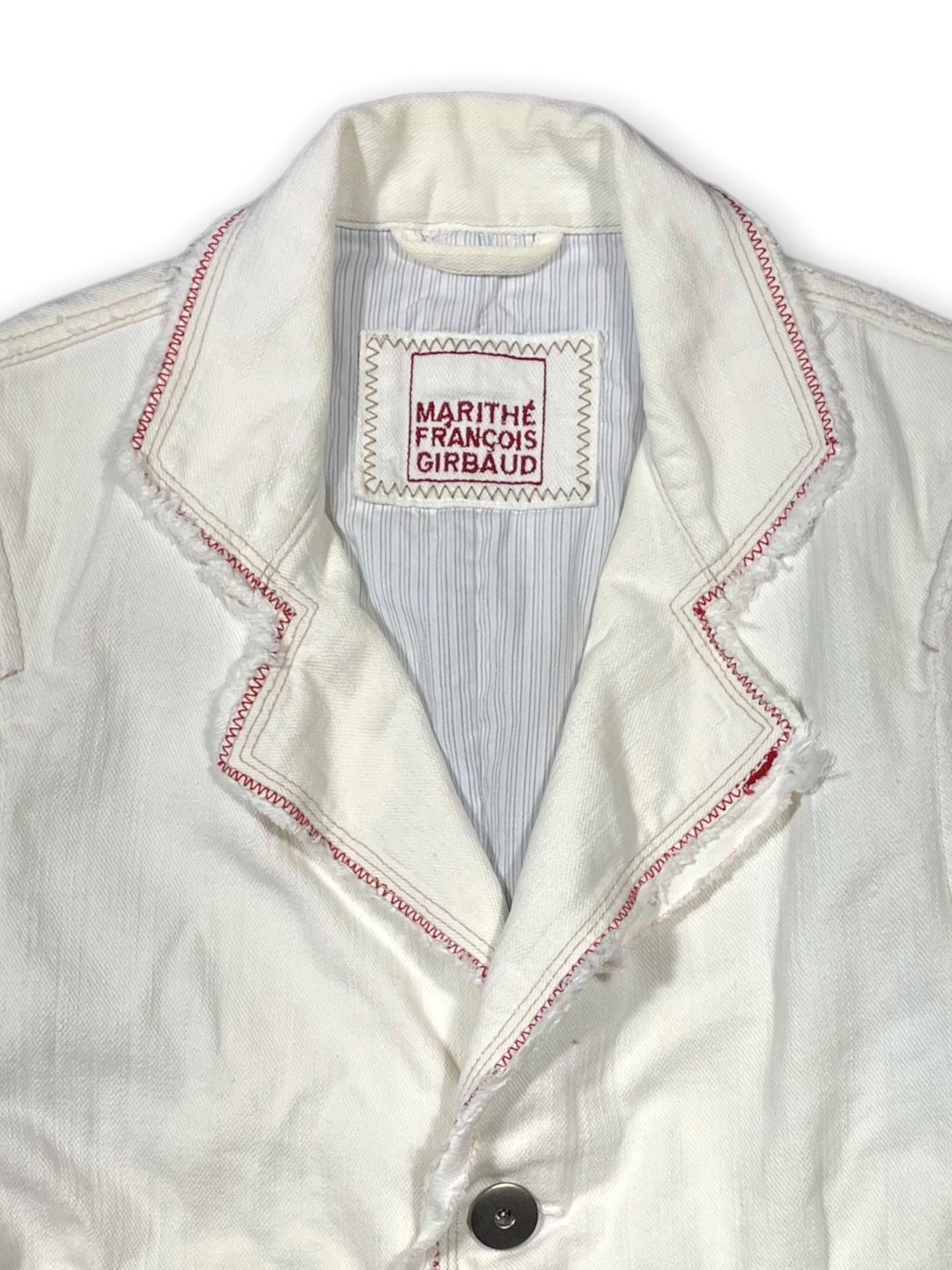 MARITHE FRANCOIS GIRBAUD WHITE DENIM BLAZER